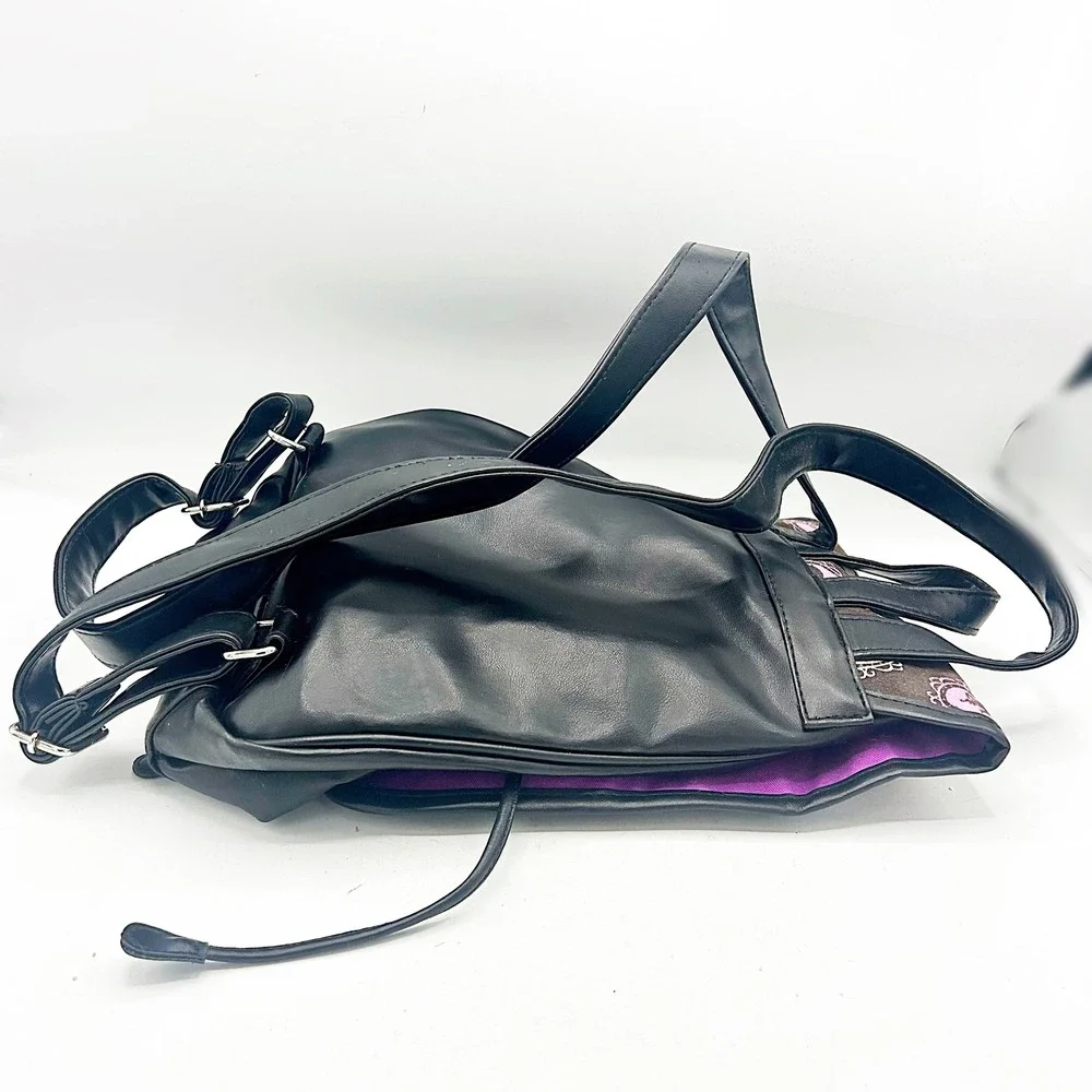 Hello Kitty Backpack‎ Small Black Faux Leather Cameo Print